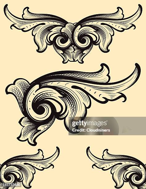 European Scroll Pattern 308 Vintage Paisley Background High Res Illustrations - Getty Images