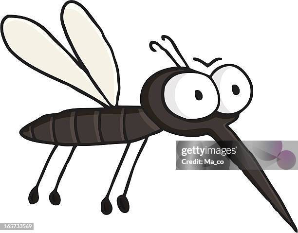 stockillustraties, clipart, cartoons en iconen met cartoon flying mosquito / vermin - insect - angels