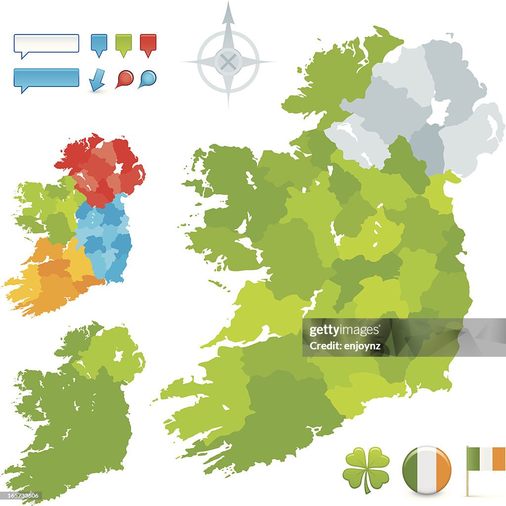 Mapa de Irlanda County y Provincial