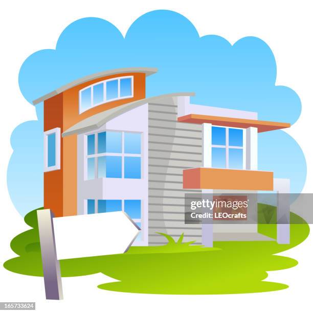 beautiful house - bungalow stock illustrations