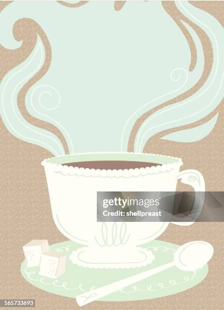 cute coffee cup background - sugar cane stock illustrations