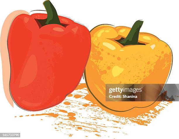 bell peppers - red bell pepper stock illustrations