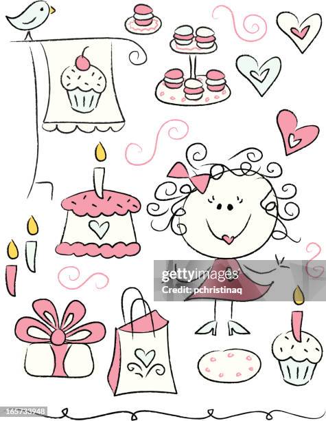bakery sampler - macaron stock illustrations