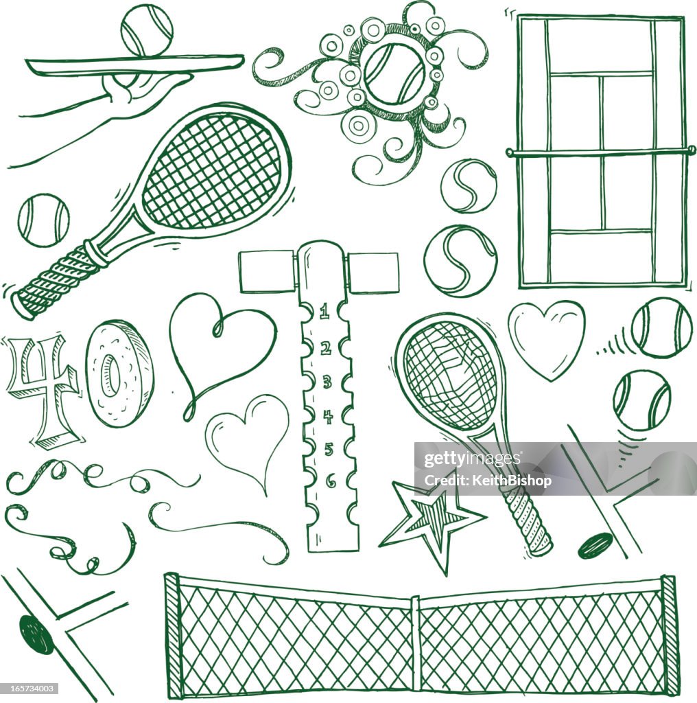 Tennis Sport Doodles