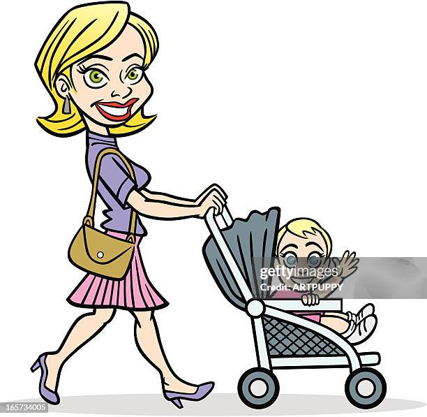 working mom with baby - working mom stock illustrations