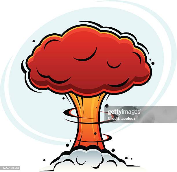 atomic mushroom cloud - nuclear bomb explosion stock illustrations
