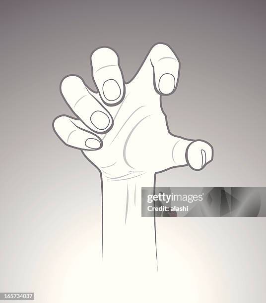 stockillustraties, clipart, cartoons en iconen met grab hand sign - mangastijl