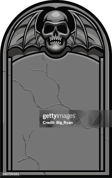spooky grave - gravestone stock illustrations