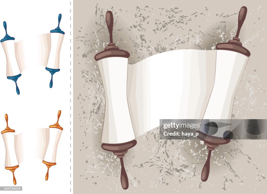 Holy Book Scroll On Grunge Background
