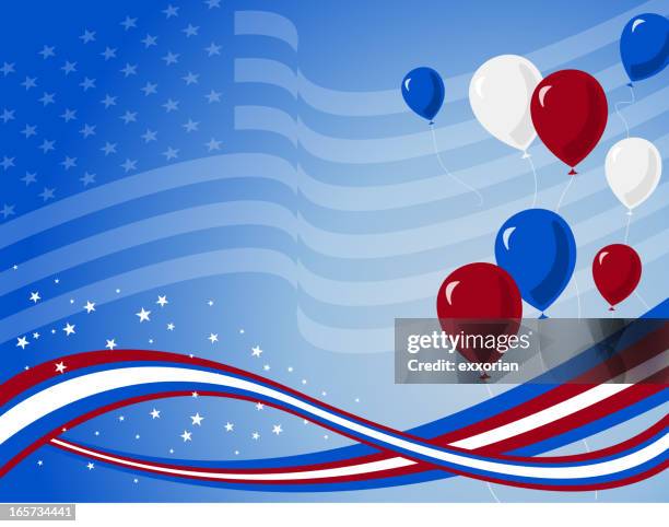 independence day background - red white and blue balloons stock illustrations