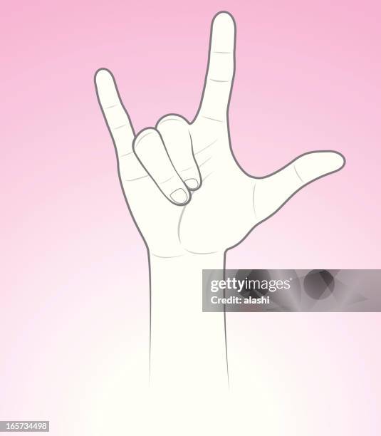 love hand sign - hand rock stock-grafiken, -clipart, -cartoons und -symbole