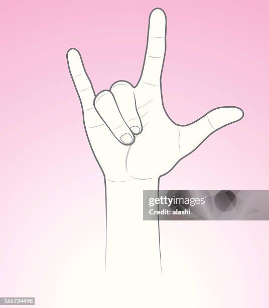 ilustraciones, imágenes clip art, dibujos animados e iconos de stock de love gesto de mano - rock moderno