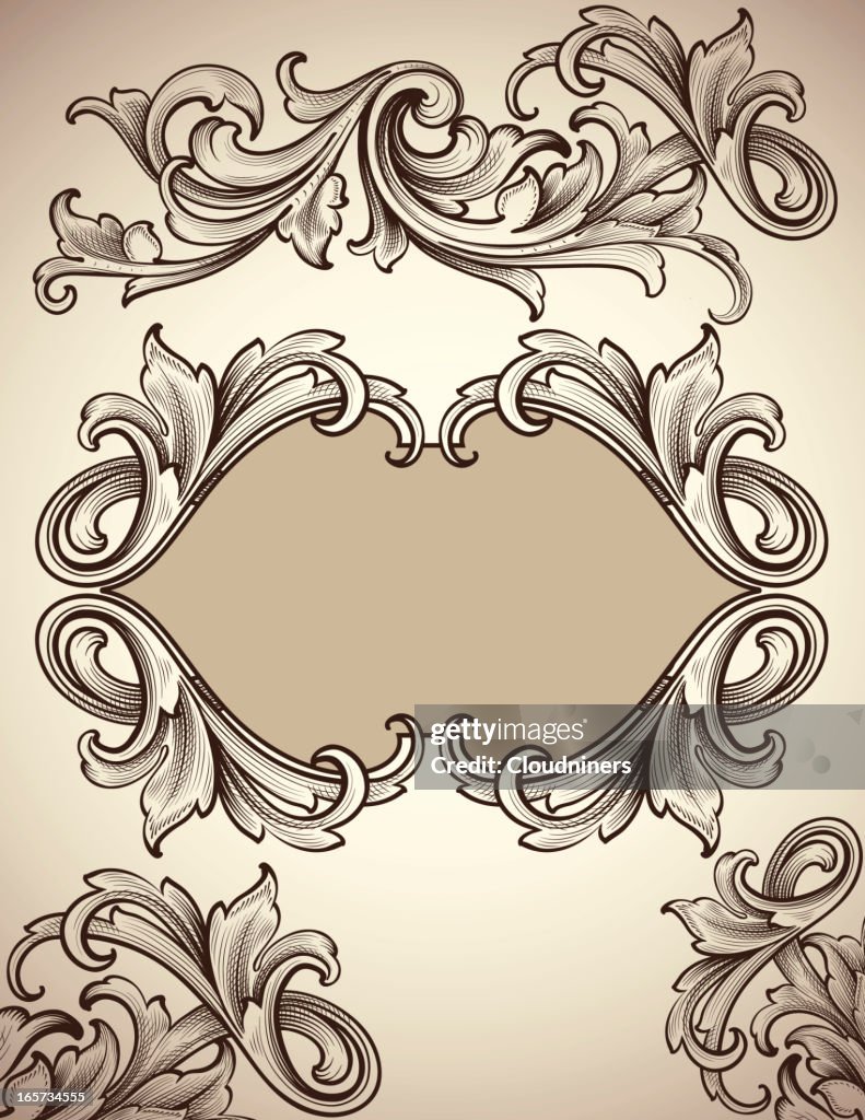 Interlocking Scrollword Engraving Intertwine Scroll High-Res Vector Graphic - Getty Images