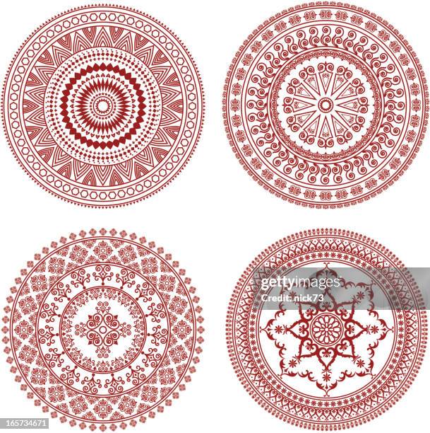 circular background - henna tattoo stock illustrations