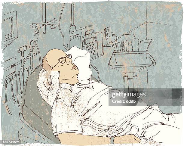 stockillustraties, clipart, cartoons en iconen met sketch of patient in emergency room - poliklinische zorg