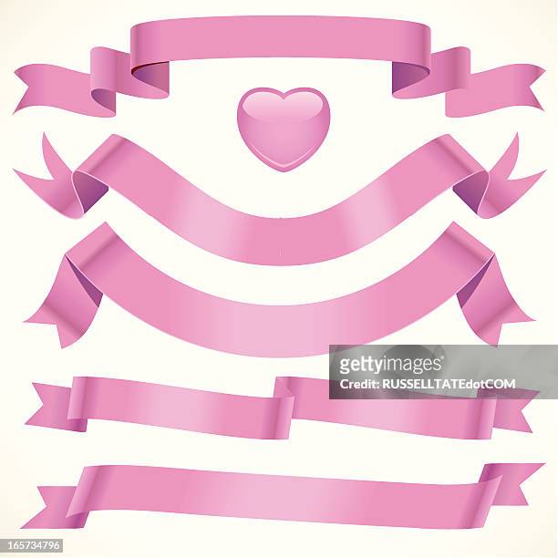 soft pink ribbon - sash stock illustrations