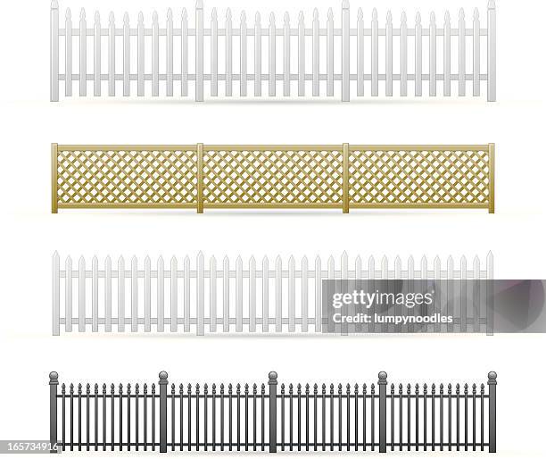 fences - iron railings stock illustrations