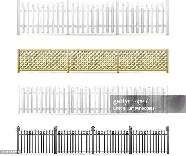 fences - white chain link fence stock illustrations