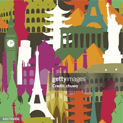 Monuments seamless pattern Monuments seamless pattern