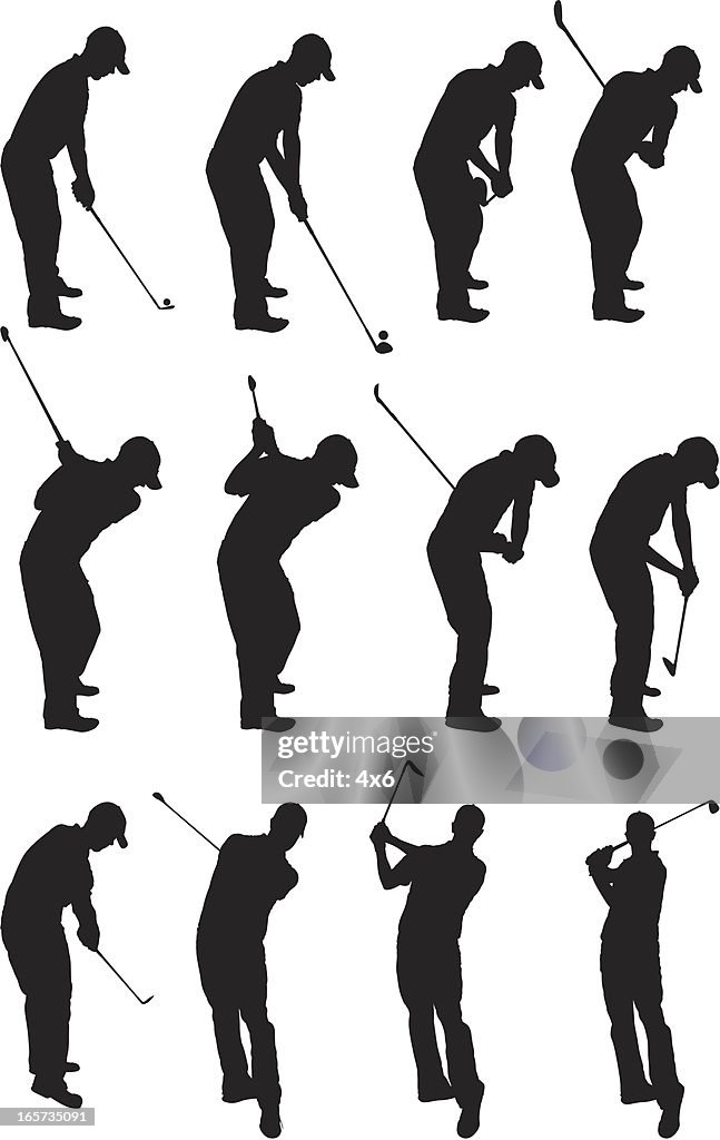 Golfers in action