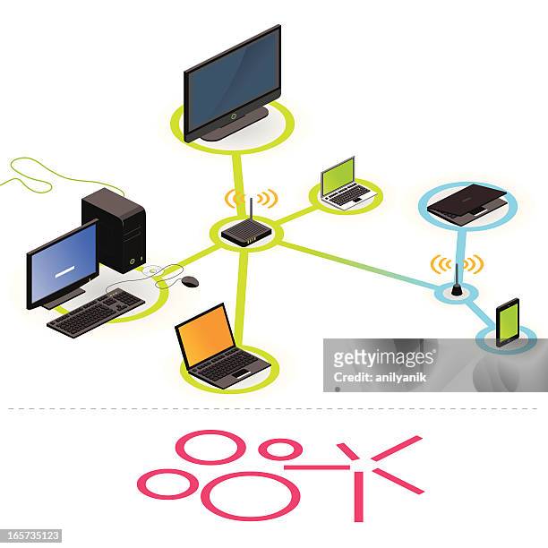 computer network - modem stock illustrations