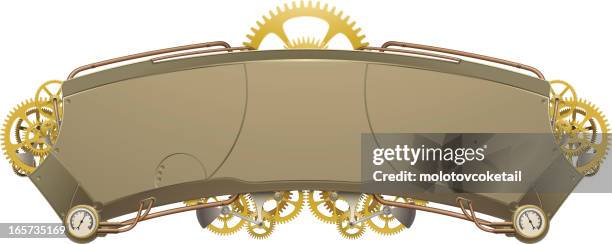 steampunk banner - steampunk stock illustrations
