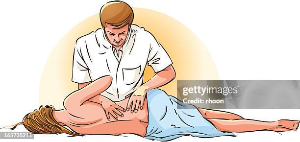 physical therapy - masseur stock illustrations