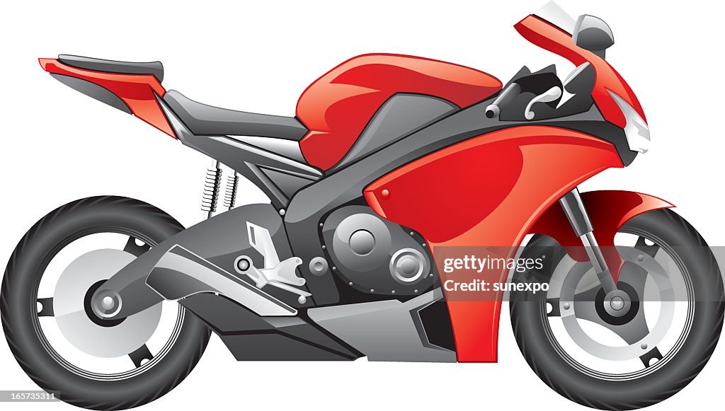 Crotch Rocket Bike With Red Plastics High-Res Vector Graphic - Getty Images