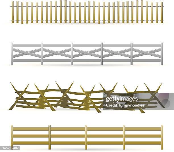 rustikal-fences - sprossenzaun stock-grafiken, -clipart, -cartoons und -symbole