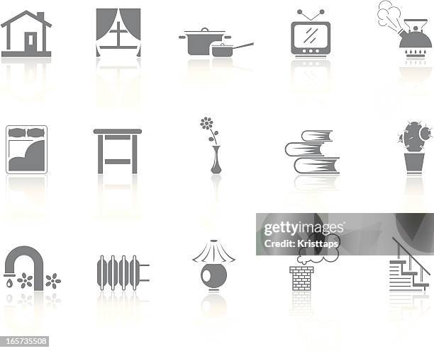 simplicity > home - television set smoke stock illustrations