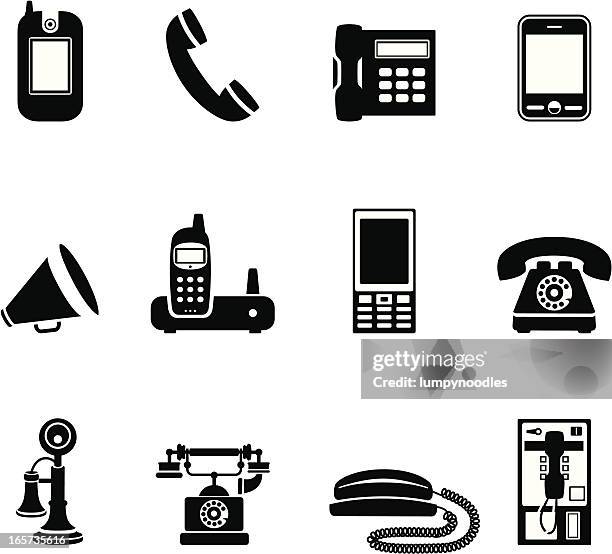 simple phone icons - conference phone stock illustrations