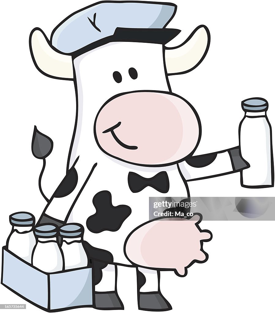 Cartoon Cow As A Milk Man High-Res Vector Graphic - Getty Images