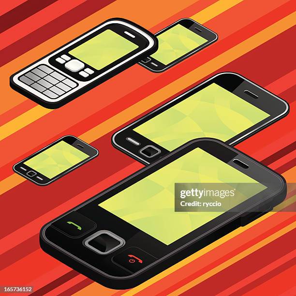 Multiple Phones On Table High Res Vector Graphics - Getty Images