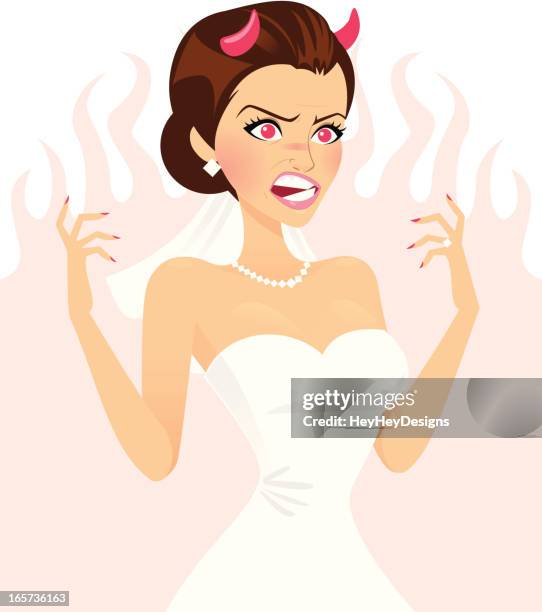 bridezilla - mad bride stock illustrations