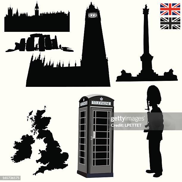 london elements - trafalgar square stock illustrations