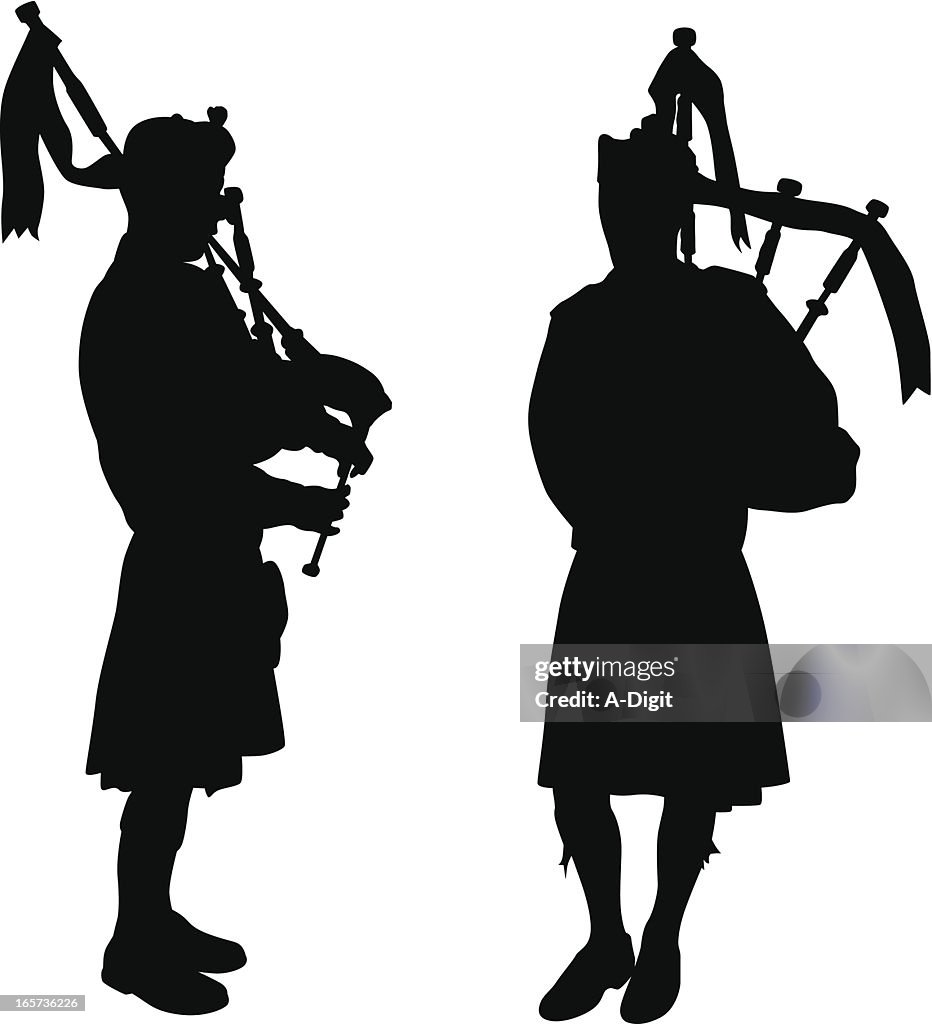 Bagpiping Vector Silhouette High-Res Vector Graphic - Getty Images