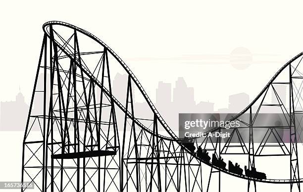 roller coasting vector silhouette - image manipulation stock illustrations
