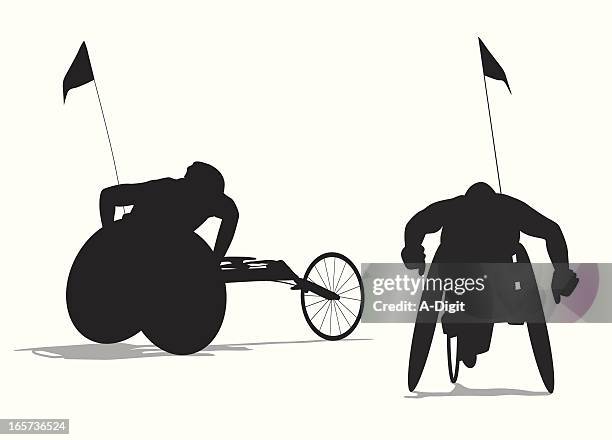 para cycling vector silhouette - two people biking stock illustrations