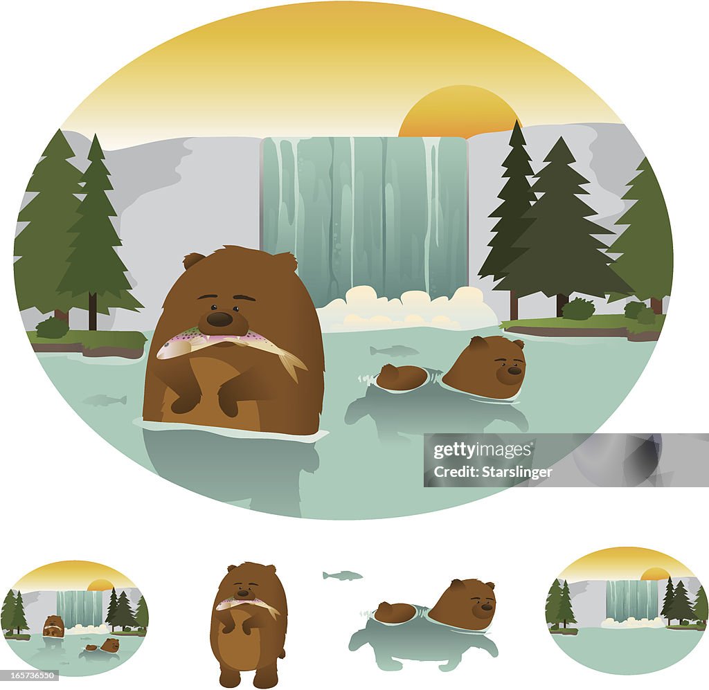 Hungry Swimming Bears