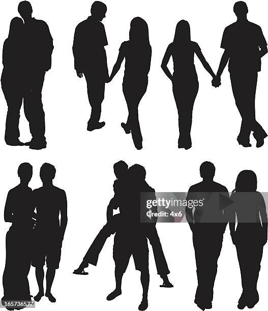 couple romancing together - couple walk white background stock illustrations