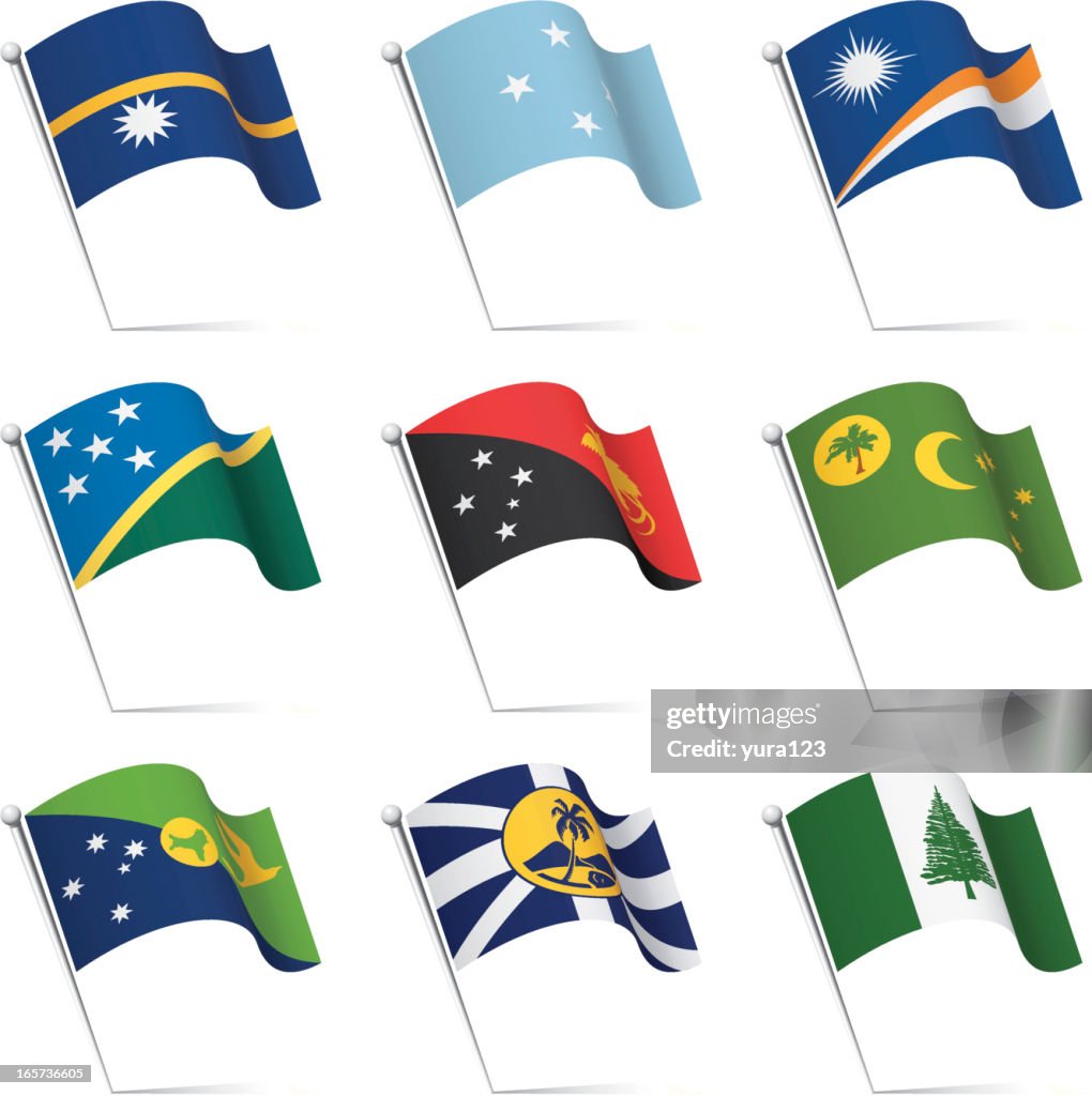 World flags waving