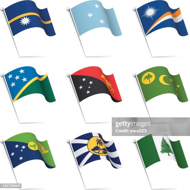 world flags waving - lord howe island stock illustrations