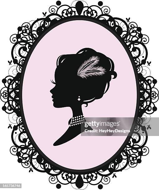 ilustraciones, imágenes clip art, dibujos animados e iconos de stock de mujer victoriana cameo - cameo brooch