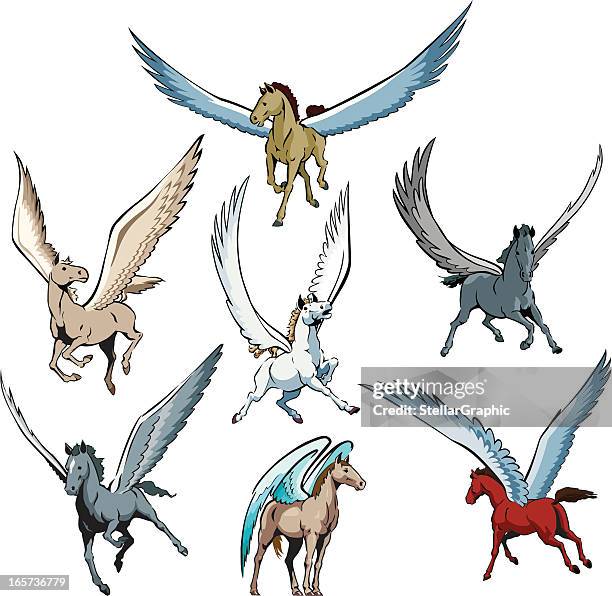 pegasus - pegasus stock illustrations