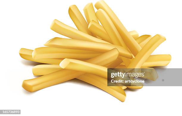 stockillustraties, clipart, cartoons en iconen met french fries - gebakken in de pan