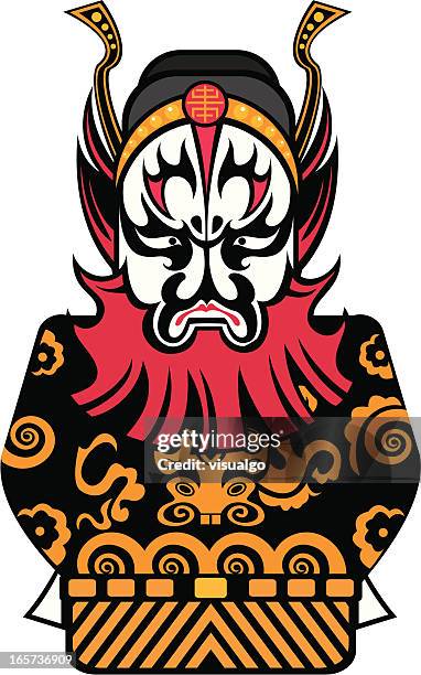 beijing opera character - masque stock illustrations