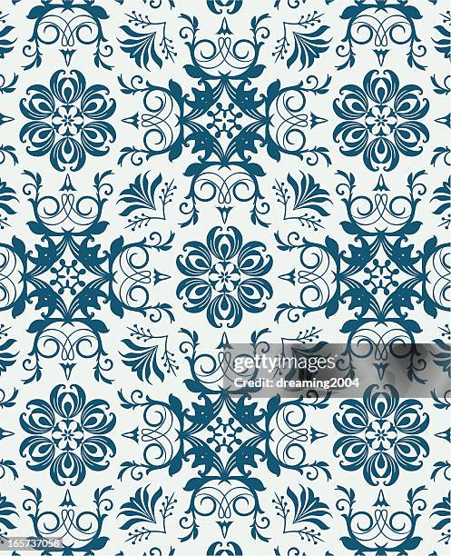 flora pattern design - baroque stock illustrations