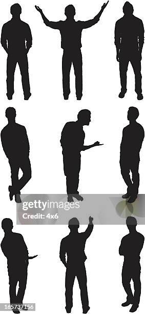 random mann posen - blick nach oben stock-grafiken, -clipart, -cartoons und -symbole