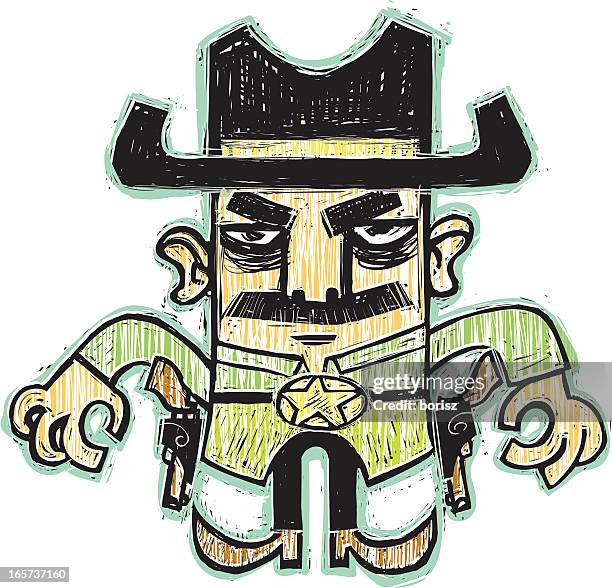 cow boy - gunman stock illustrations