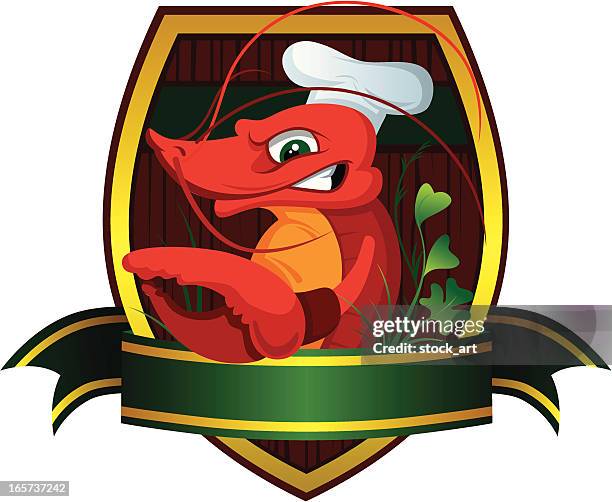 crawfish emblem - chef hands stock illustrations